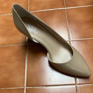 Brand new Felice Leather d’Orsay Beige Wedge Pump